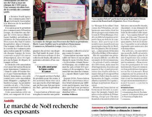 Un chèque de 1 500 euros remis à l’association les Fées roses du Chal